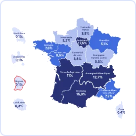 Infographie des employeurs relevant des annexes 8 et 10  en Guyane en 2024