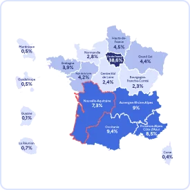 Infographie des salariés intermittents du spectacle en Nouvelle-Aquitaine en 2024