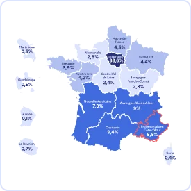 Infographie des salariés intermittents du spectacle en Provence-Alpes-Côte d'Azur en 2024